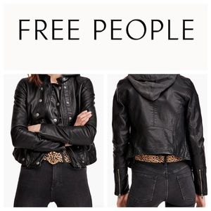 Free People New Dawn Faux Leather Jacket Sz: XS